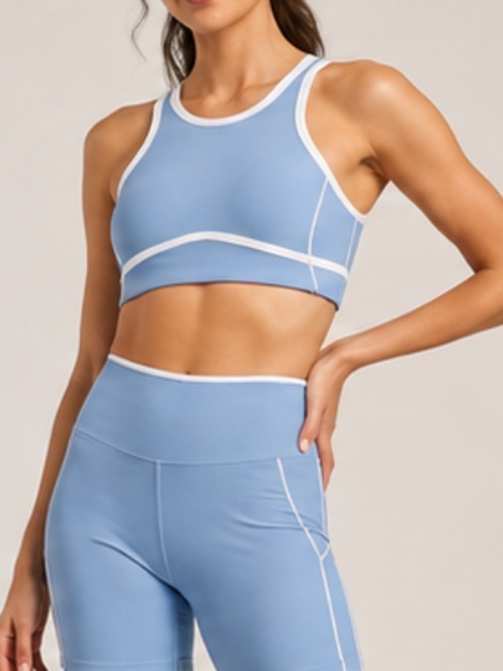 WILO Light Blue Athletic Tank Bra Top Size S